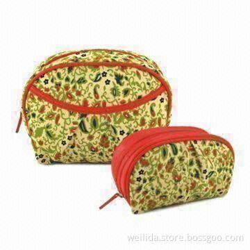Cosmetic Bags, Made of Printed Jute Material, Available in Many Patterns and Materials